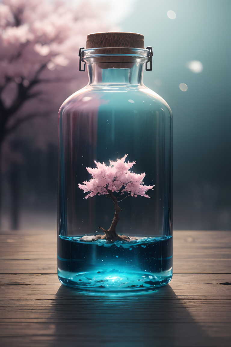 400031-1430947092-masterpiece, high quality, best quality, sakura tree in a bottle, fluffy, realistic, atmospheric light refraction, by lee jeffri.png